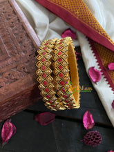 Kada Kundan Bangle -Red Gold Matt-G4825